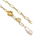 Collane lariat di perle keshi di perle naturali barocche NJEW-JN03042-03-4
