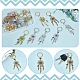 Nbeads 20Pcs 2 Style Woven Net/Web with Feather Alloy Pendant Keychain KEYC-NB0001-70-4