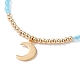 Conjunto de collares con colgante de estrella y luna para mujeres adolescentes NJEW-JN03738-04-7