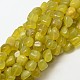 Brins de perles de pépites de jade olive de corée naturelle G-P092-02-1