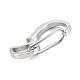 304 Stainless Steel Push Gate Snap Keychain Clasp Findings STAS-C024-20P-3