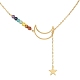 Alloy Moon & Star Lariat Necklace NJEW-TA00099-2