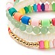 Love Beads Stretch Bracelets Set BJEW-JB07213-01-9