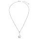 TINYSAND 925 Sterling Silver White Round Pearl Pendant Necklaces TS-N311-S-2
