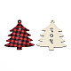 Большие подвески из дерева с односторонним принтом на рождественскую тематику WOOD-N005-59-2
