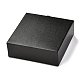 四角い紙の引き出しボックス  黒のスポンジとポリエステルロープ付き  ブレスレットとリング用  ブラック  9.3x9.4x3.4cm CON-J004-01C-05-5