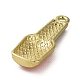 合金ペンダント  エナメル  ゴールドカラー  マニキュアの形のチャーム  ブラウン  26x9.5x3.5mm  穴：1.8mm ENAM-Z007-01A-G-2
