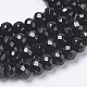 Natürliche schwarze Achat Perlen Stränge G-R362-01-2