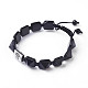 Bracelets de perles tressées d'obsidienne naturelle BJEW-I273-J05-1