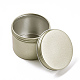 丸いアルミ缶  アルミジャー  化粧品の貯蔵容器  ろうそく  キャンディー  ねじ蓋付き  ライトゴールド  6.8x5.1cm X-CON-F006-10LG-2