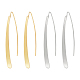 Fibloom 2 paio di orecchini pendenti ovali e rettangolari in lega di 2 colori per donna EJEW-FI0001-10-1