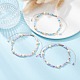 3Pcs 3 Color Natural Pearl & Glass Seed Braided Bead Bracelets Set BJEW-JB09535-3