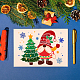 OLYCRAFT 2pcs Christmas Tree Silk Screen Printing Stencils Snowflake Self-Adhesive Santa Claus Mesh Transfers Stencils Washable Silk Screen Stencils for Printing on Wood DIY T-Shirts 19.5x14cm DIY-WH0337-017-3