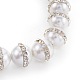 Sea Shell Rhinestone Beads Stretch Bracelets BJEW-JB03992-2