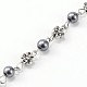 Chaînes en perles de verre rondes manuelles pour fabrication de bracelets et colliers AJEW-JB00073-02-1