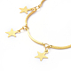 Комплекты украшений из латунных браслетов со звездами и сережек с подвесками SJEW-JS01090-3