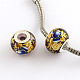 Flower Pattern Glass European Beads GPDL-Q017-B15-1