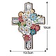 Kit de decoración colgante con pintura de diamante artesanal con cruz y flor religiosa PW-WG78154-03-1