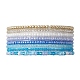 Set di braccialetti elastici con perline di semi di vetro da 8 pz e 8 colori per donna BJEW-JB09661-02-1
