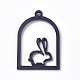 Acrylic Bunny Open Back Bezel Pendants KY-WH0019-03-2