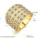 Unisex Brass Micro Pave Cubic Zirconia Wide Band Rings RJEW-BB20658-G-7-3