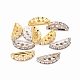Mixed Color 3 Holes Brass Middle East Rhinestone Bridge Spacers X-RB-RSB024-M-NF-1