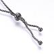 Brass Micro Pave Cubic Zirconia Chain Necklaces NJEW-F167-01B-4