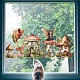静電PVCウィンドウステッカー  窓の家の装飾のため  キノコ  390x1180mm DIY-WH0457-006-6