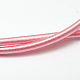 丸いプラスチックチューブコード  シルクリボンで覆われて  ピンク  450~480x3~3.5mm OCOR-L032-02-1