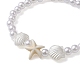 Bracelet extensible en perles d'imitation en plastique abs BJEW-JB10104-03-3