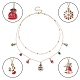 Двухслойное ожерелье из сплава-сателлита с подвесками в виде рождественской елки NJEW-JN04327-1