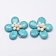 Dyed Synthetic Turquoise Flower Pendants TURQ-J002-01-1