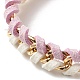 Faux Suede Cord Wrap Curb Chain Bracelets Set for Girl Women BJEW-TA00021-6