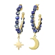 3 paire de boucles d'oreilles demi-créoles en perles de pierres précieuses naturelles mélangées EJEW-TA00322-4