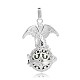 Silver Color Plated Brass Hollow Round Cage Pendants KK-J248-05S-2