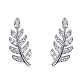 Leaf Sterling Silver Stud Earrings UF4300-3-1