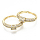 Adjustable Brass Micro Pave Clear Cubic Zirconia Finger Rings RJEW-S045-049G-NR-2