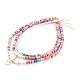 Moon & Star Brass Pendant Necklaces Sets NJEW-JN03438-1