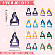 ANATTASOUL 8 Pairs 8 Colors Wood Double Triangle Dangle Earrings with Iron Pins EJEW-AN0004-46-2