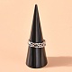 アクリルオリジナルガラスリング指輪ディスプレイスタンド  コーン  ブラック  25.5x69mm X-RDIS-F002-01-1
