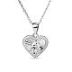 TINYSAND Sterling Silver Heart CZ Rhinestone Pendant Necklaces TS-N041-S-16-1