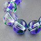 Two Tone Spray Painted Transparent Glass Bead Strands X-DGLA-R027-6mm-01-1