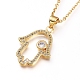 Brass Cubic Zirconia Pendant Necklaces & Stud Earrings Jeweley Sets SJEW-L154-13G-3