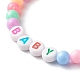 Ensemble de bracelet extensible en perles acryliques opaques pour enfant BJEW-JB06589-14