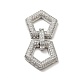 Brass Micro Pave Clear Cubic Zirconia Fold Over Clasps KK-G414-11P-1