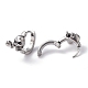 316 Stainless Steel Skull with Rose Hoop Earrings for Men Women EJEW-C045-01-2