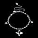 Bracelets de cheville avec breloque d'étoile en laiton AJEW-BB20028-7
