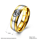 Regalos de san valentín corazón anillos de pareja de acero titanio para hombres RJEW-BB16469-7-3