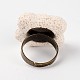 Pepite regolabili anelli da dito in pietra lavica RJEW-I019-02-3