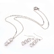 Brass Cubic Zirconia Necklaces & Earrings Jewelry Sets SJEW-JS00985-1